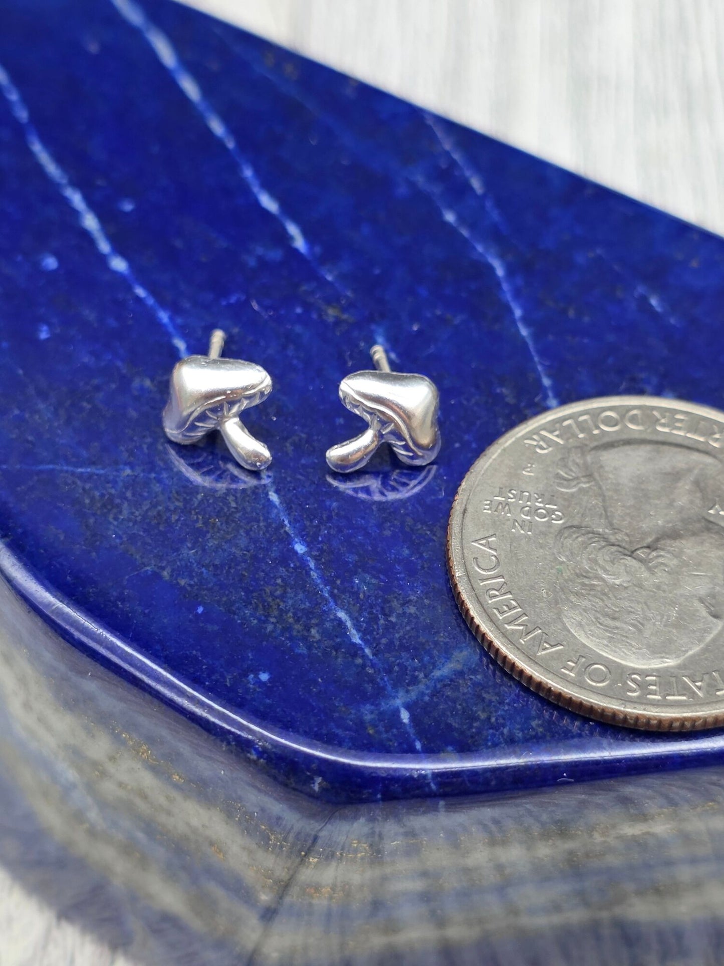 Sterling Silver Mushroom Post Earrings - alternate view