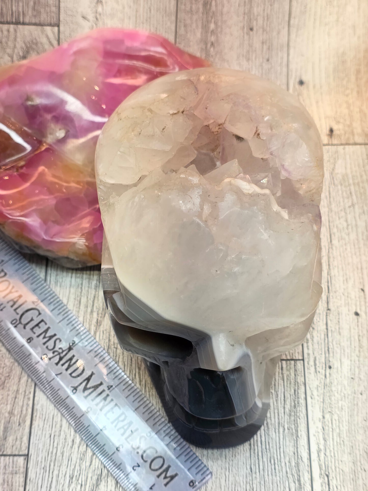 Large Banded Agate Druzy Skull