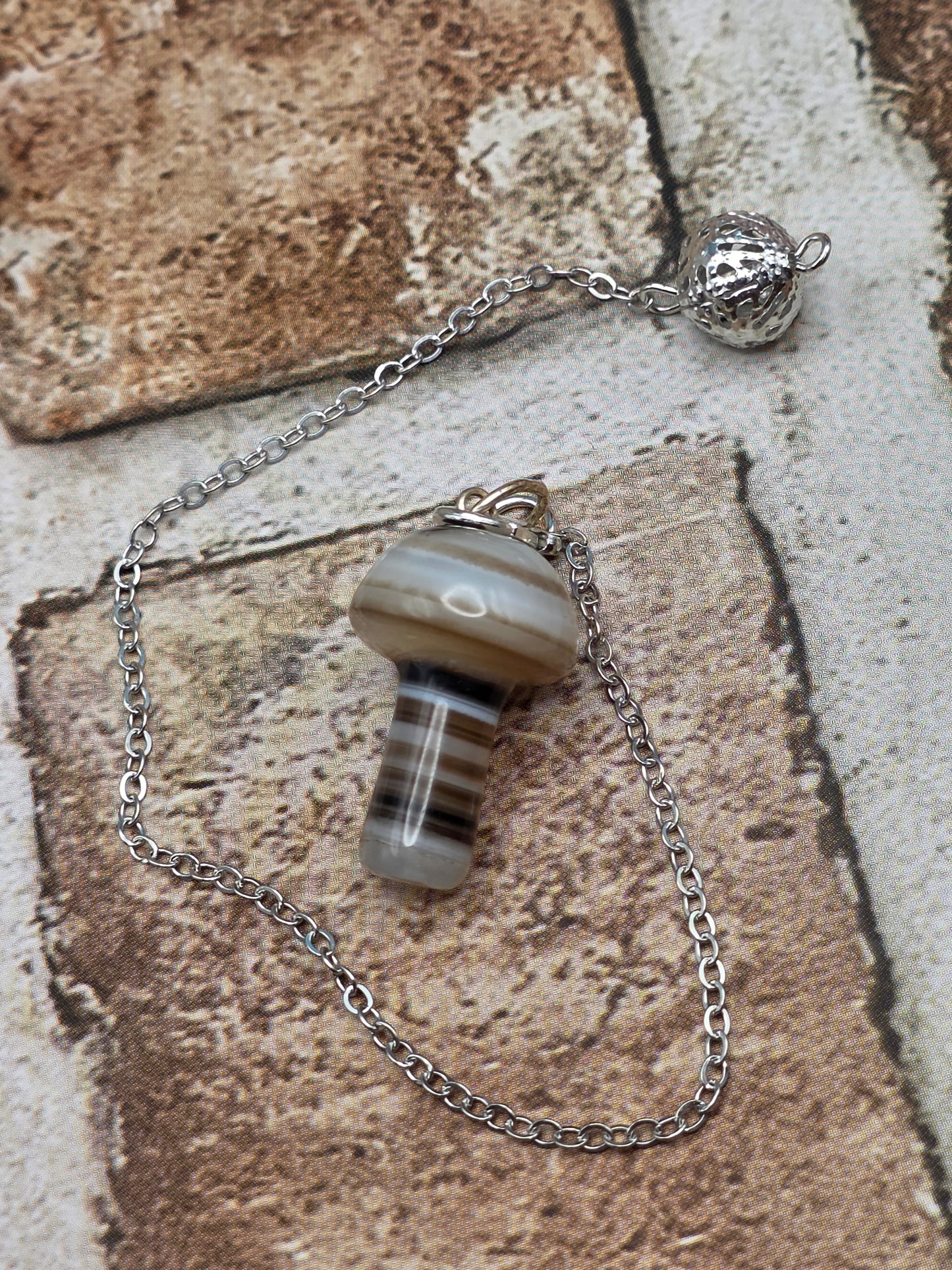 Agate Mushroom Pendulum