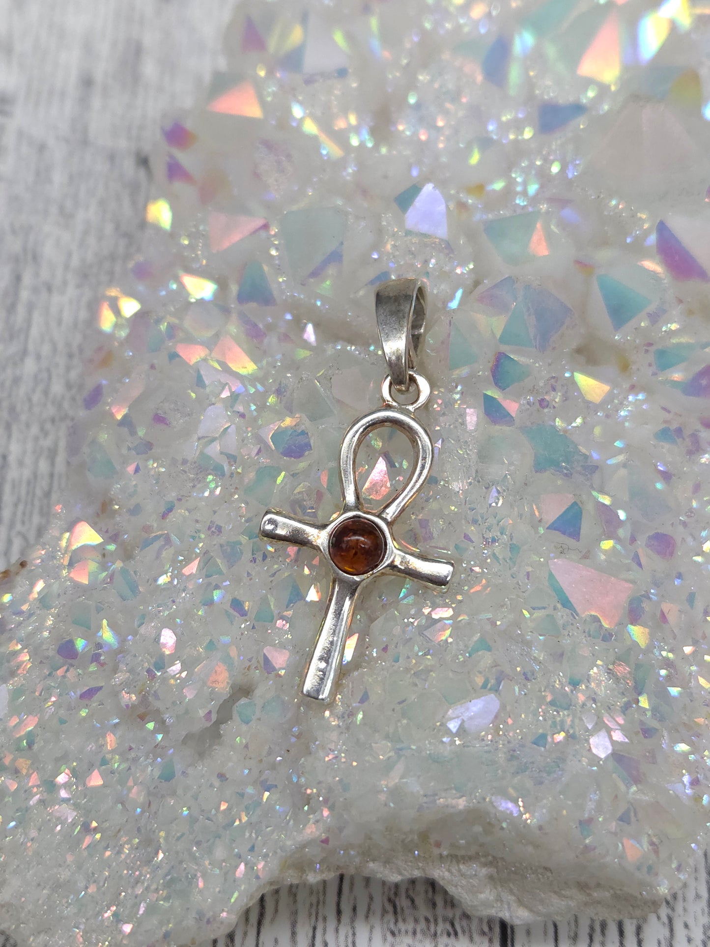 Amber Ankh Pendant