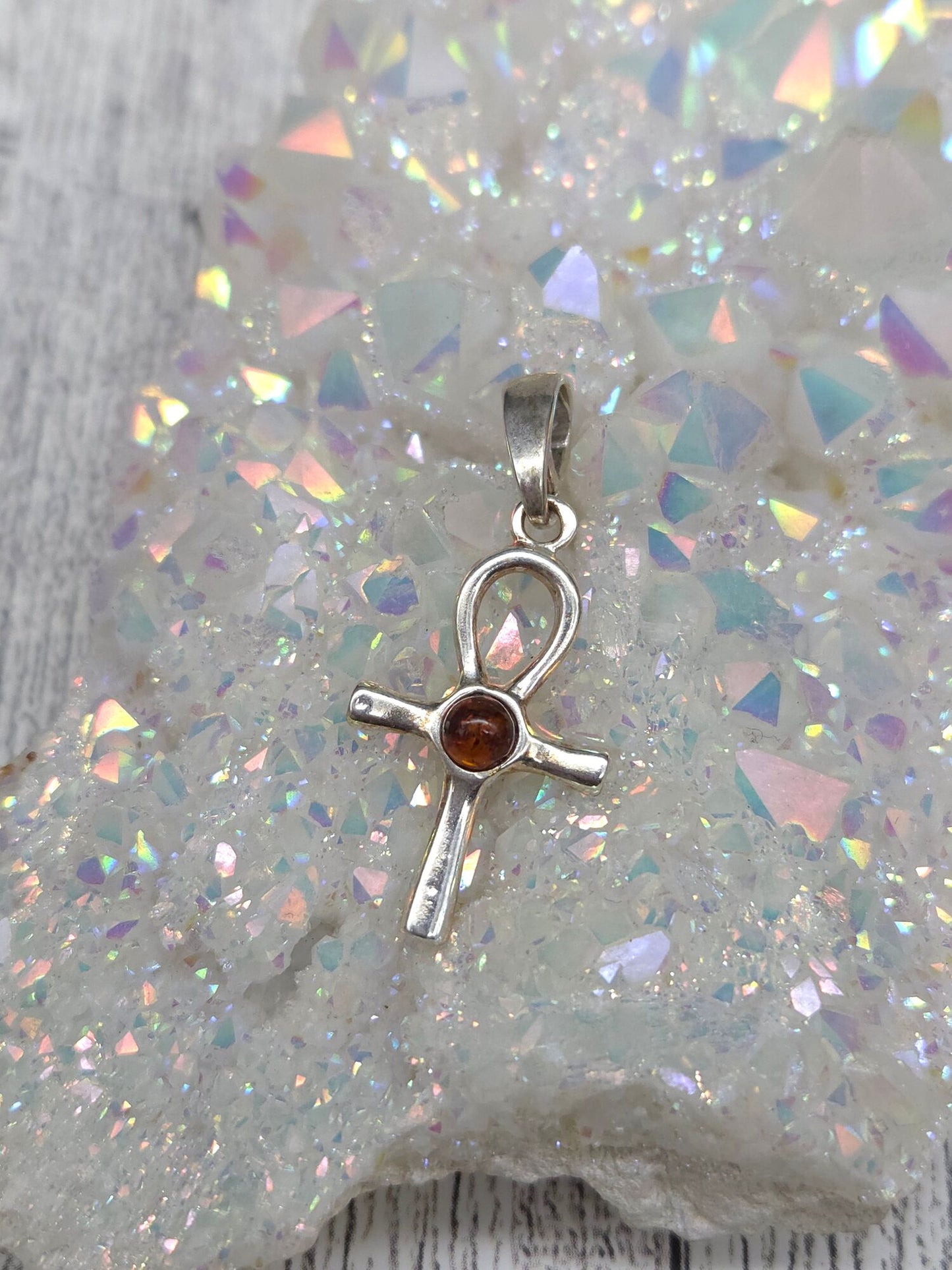 Amber Ankh Pendant