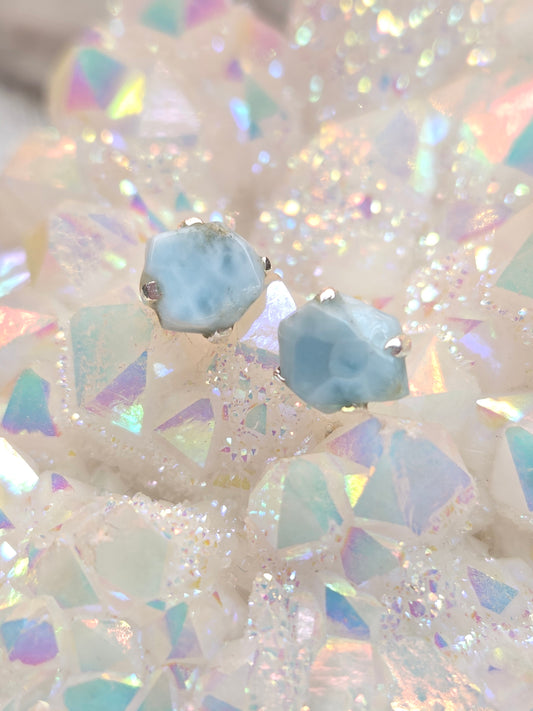 Larimar Slab Post Earrings