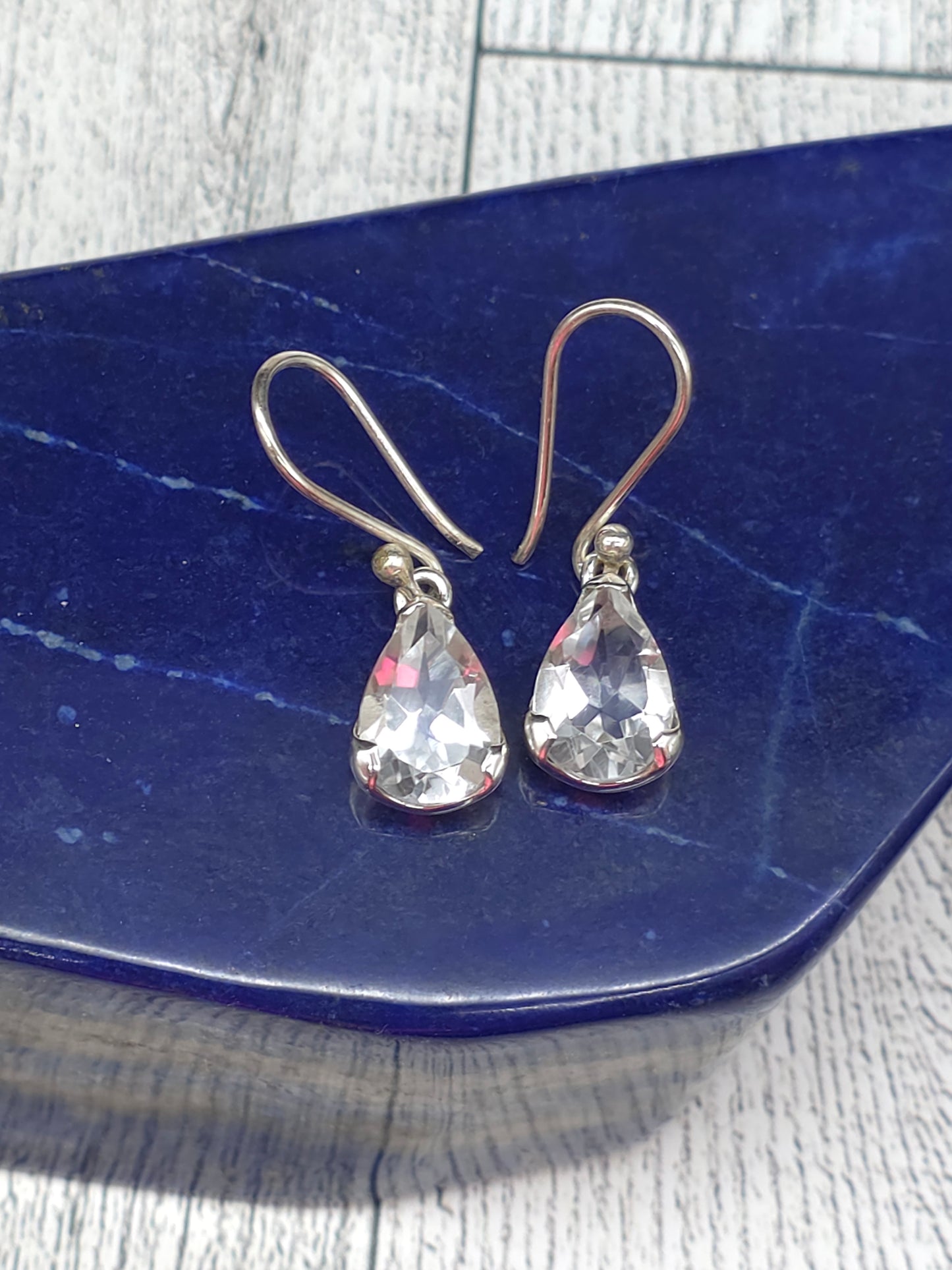 Faceted Clear Quartz Earrings
