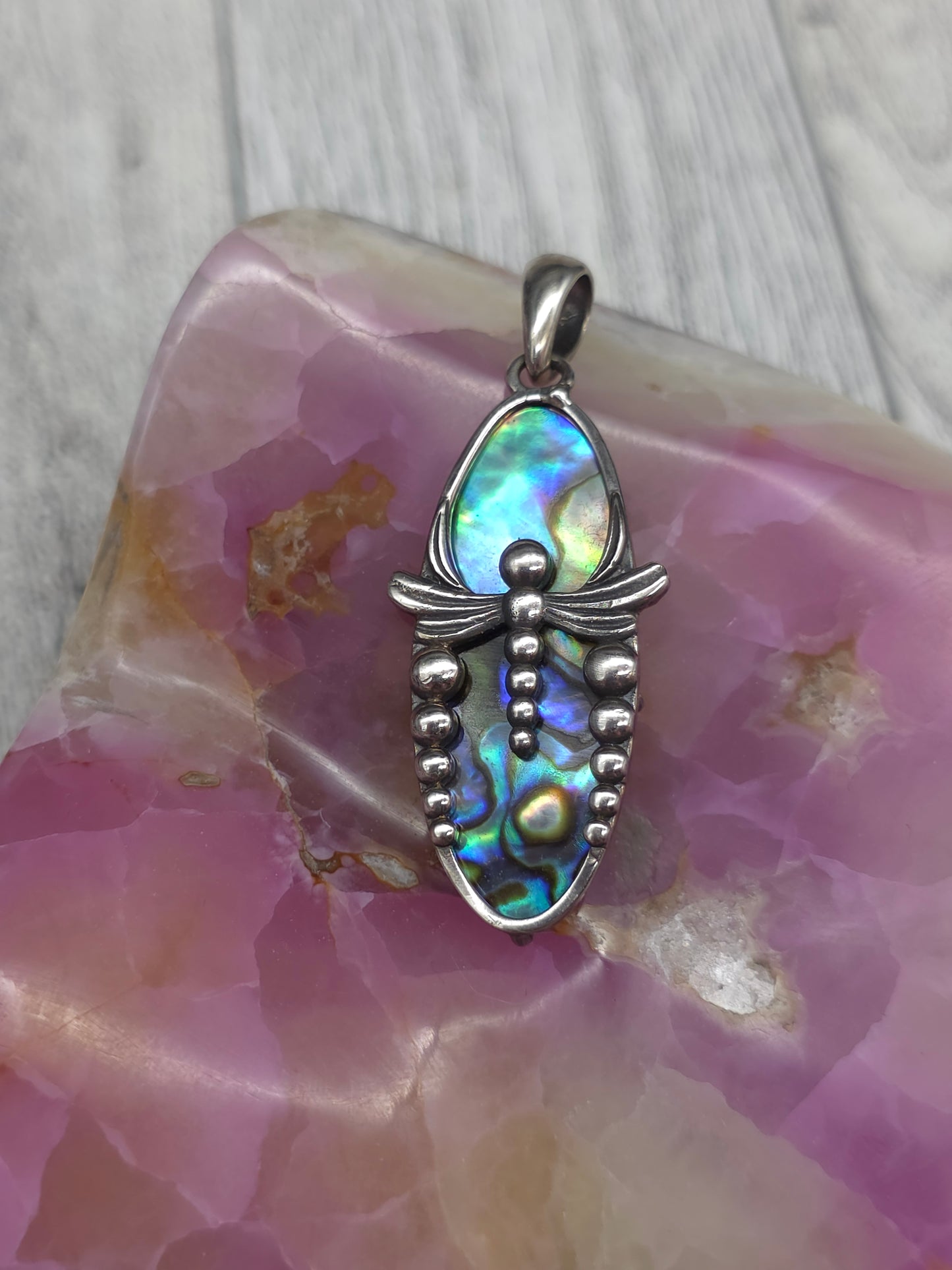 Abalone Dragonfly Pendant