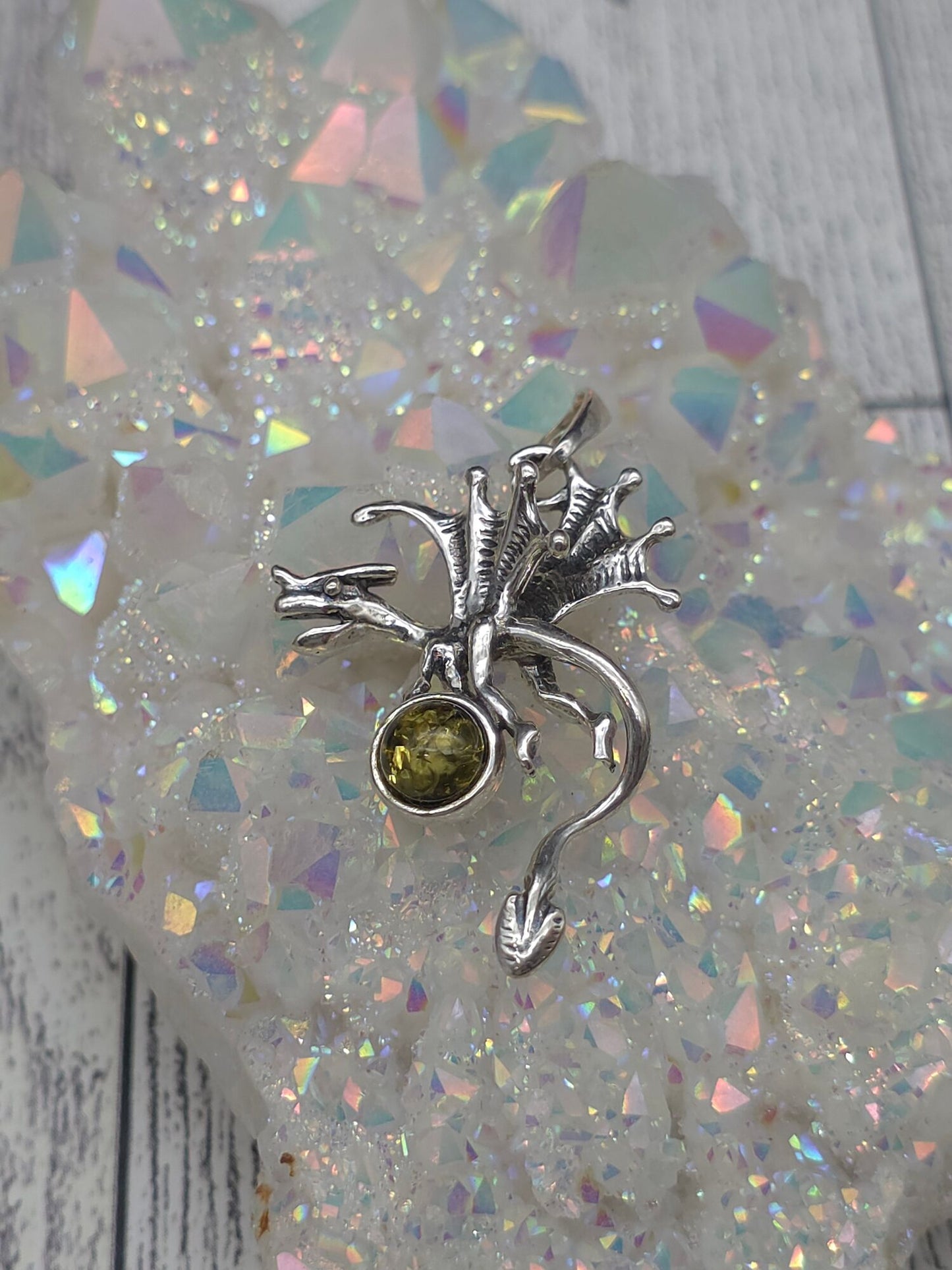 Amber Dragon Pendant