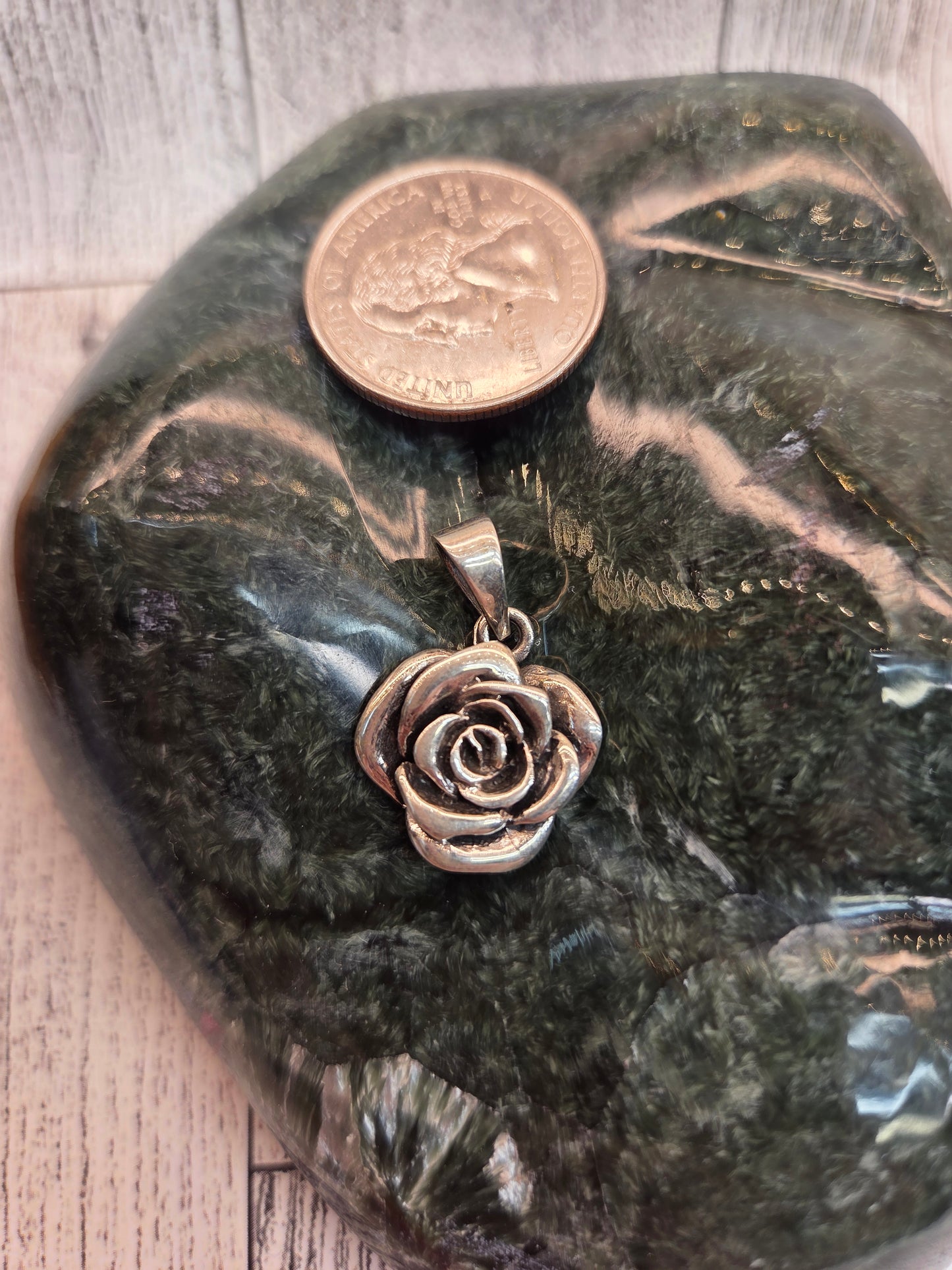 Sterling Silver Rose Pendant