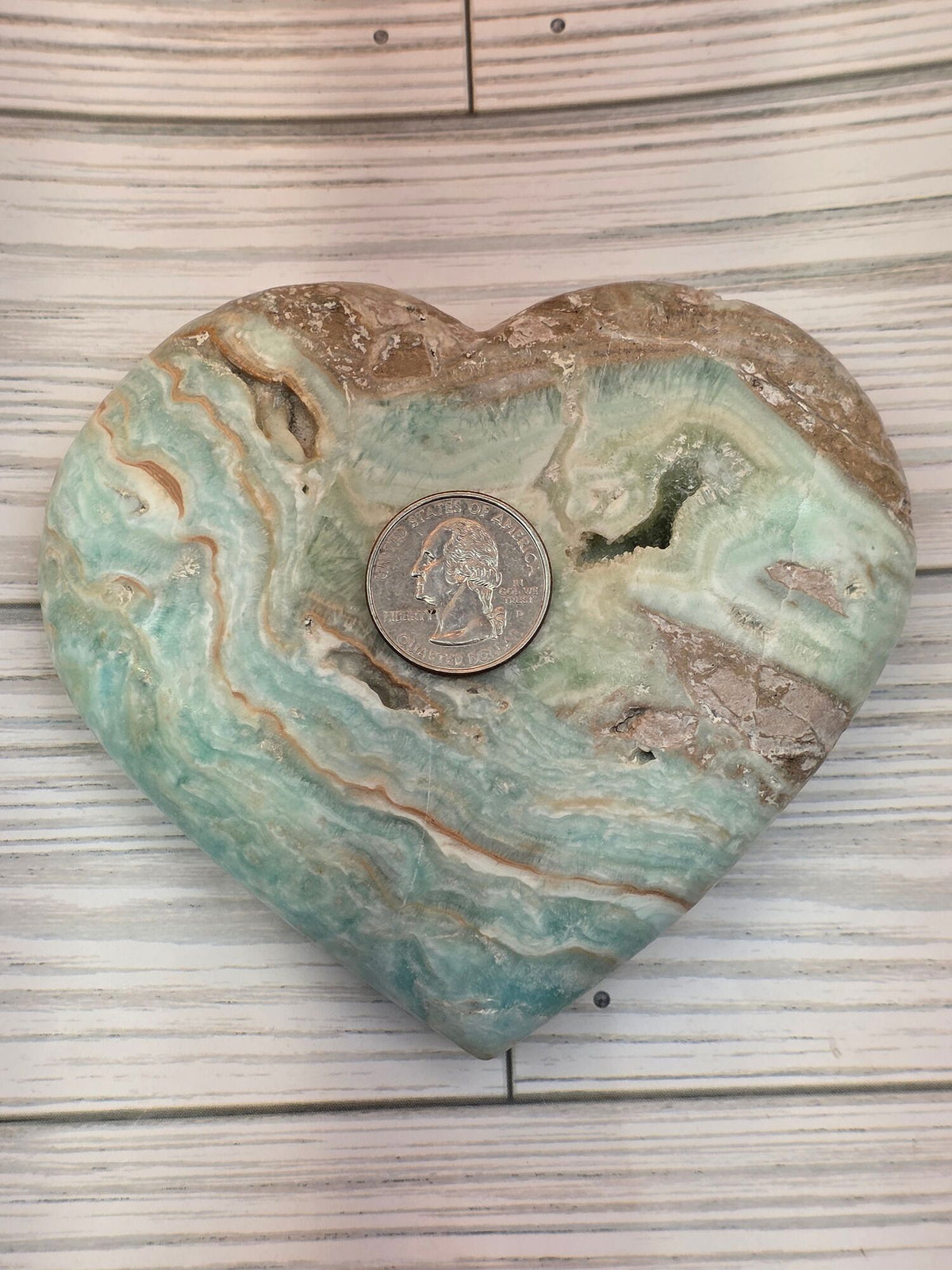 Large Caribbean Calcite Heart - alternate view