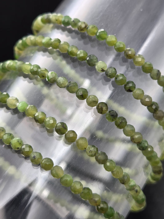 Faceted Jade Stretchy Bracelet