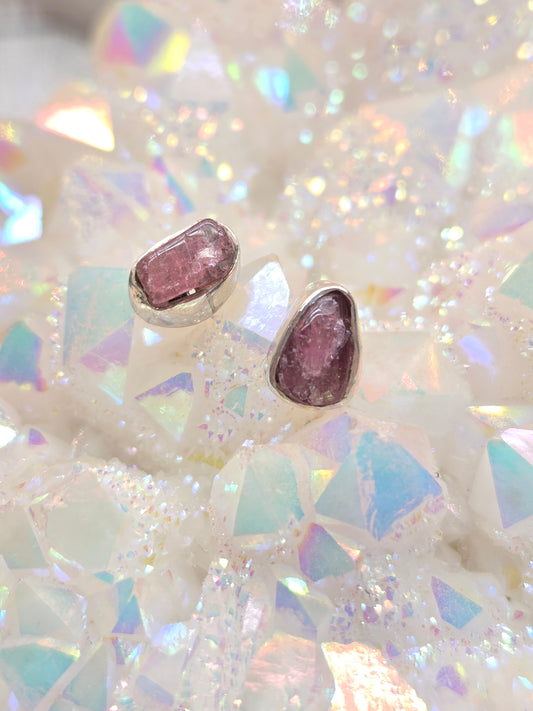 Pink Tourmaline Post Earrings