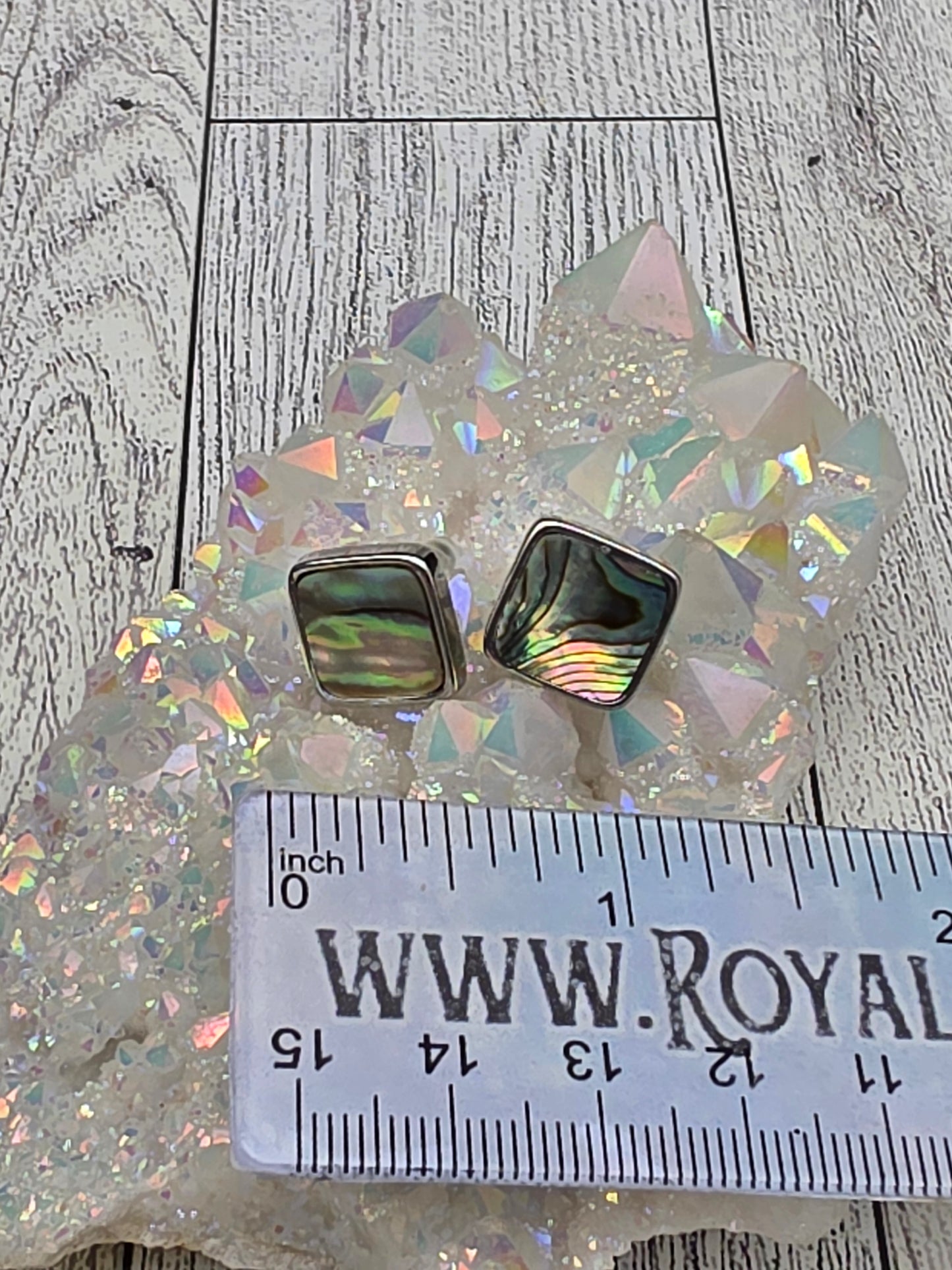 Abalone Square Post Earrings