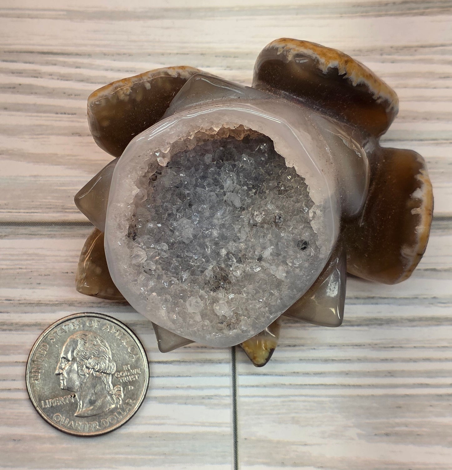 Druzy Agate Lotus No Mud No Lotus
