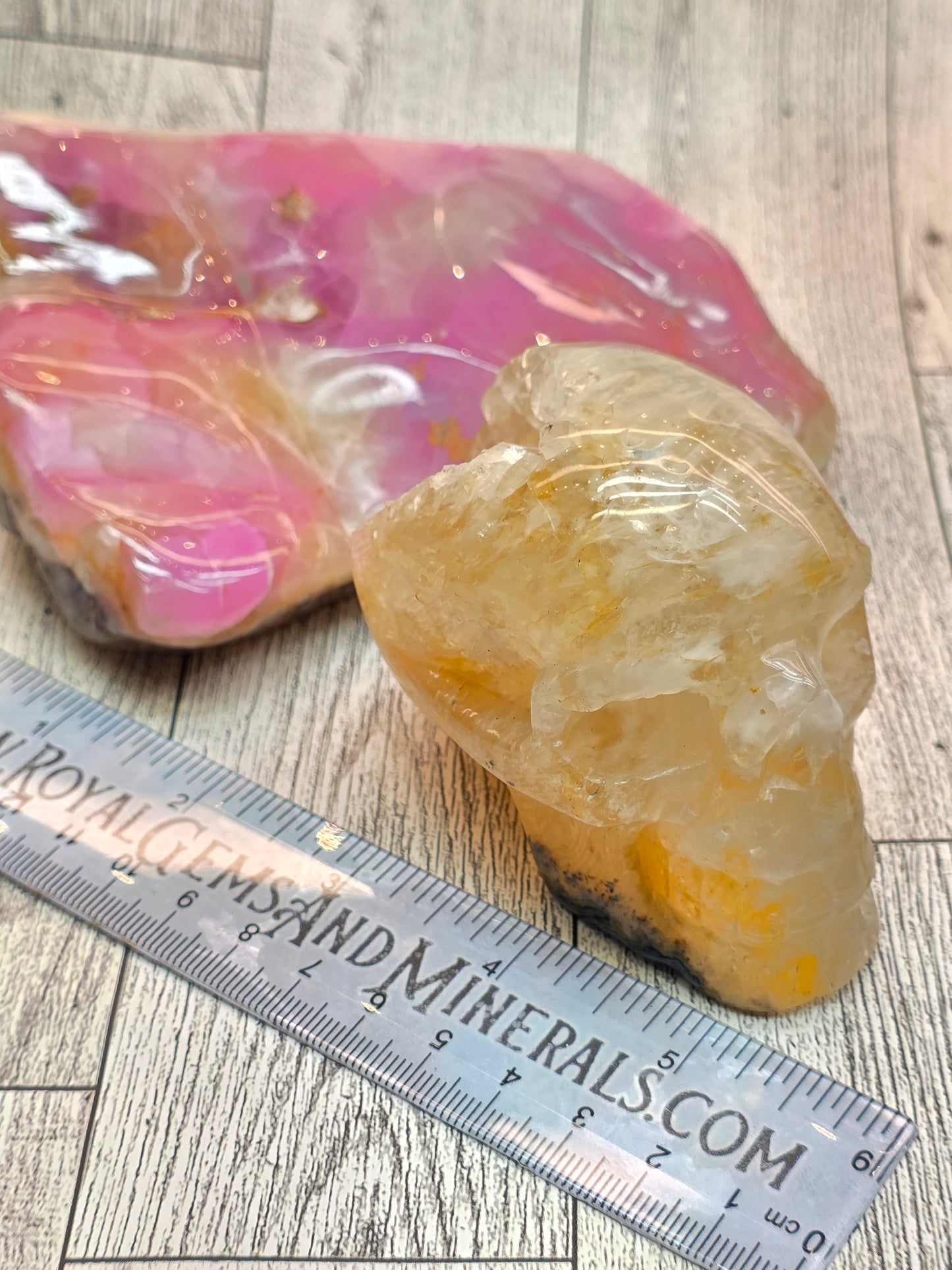 Yellow Druzy Agate Skull