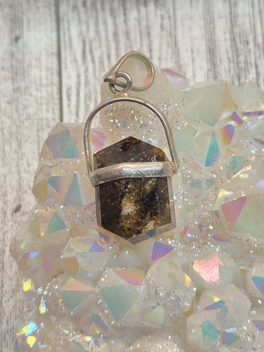 Brown Tourmaline Dravite Pendant set in Sterling Silver