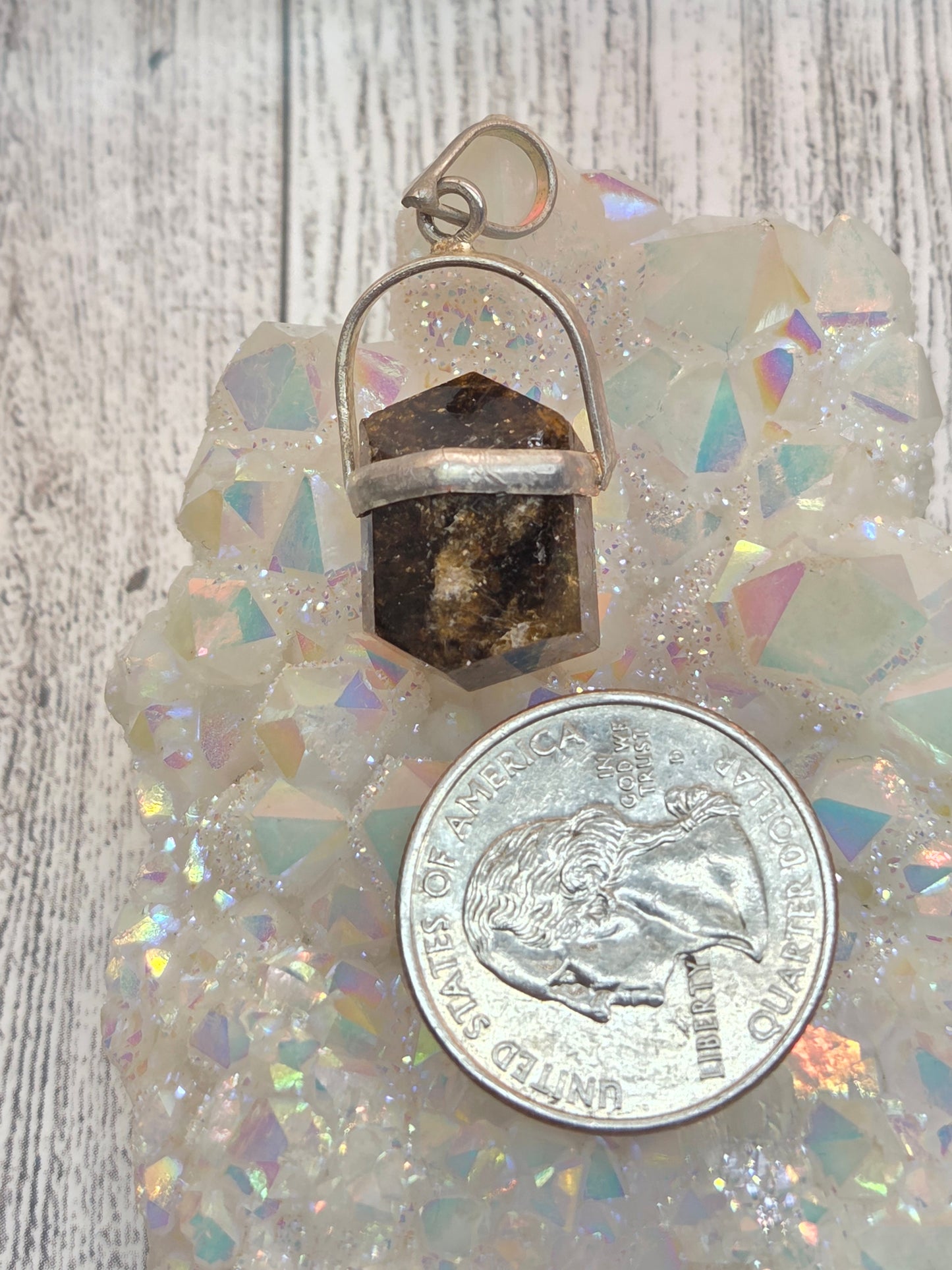 Brown Tourmaline Dravite Pendant set in Sterling Silver