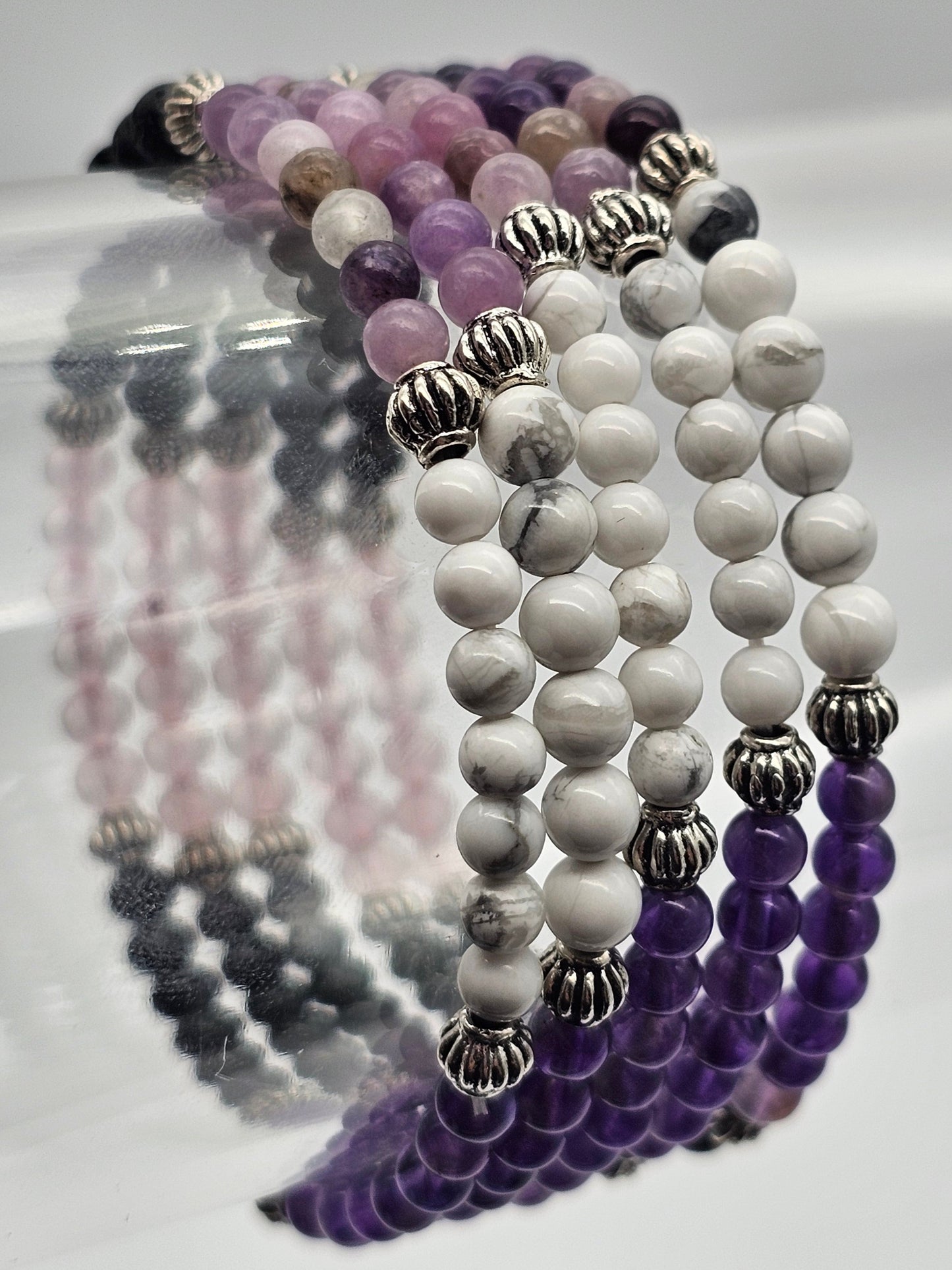 Peace and Calming Royal Intention Gemstone Stretchy Bracelet