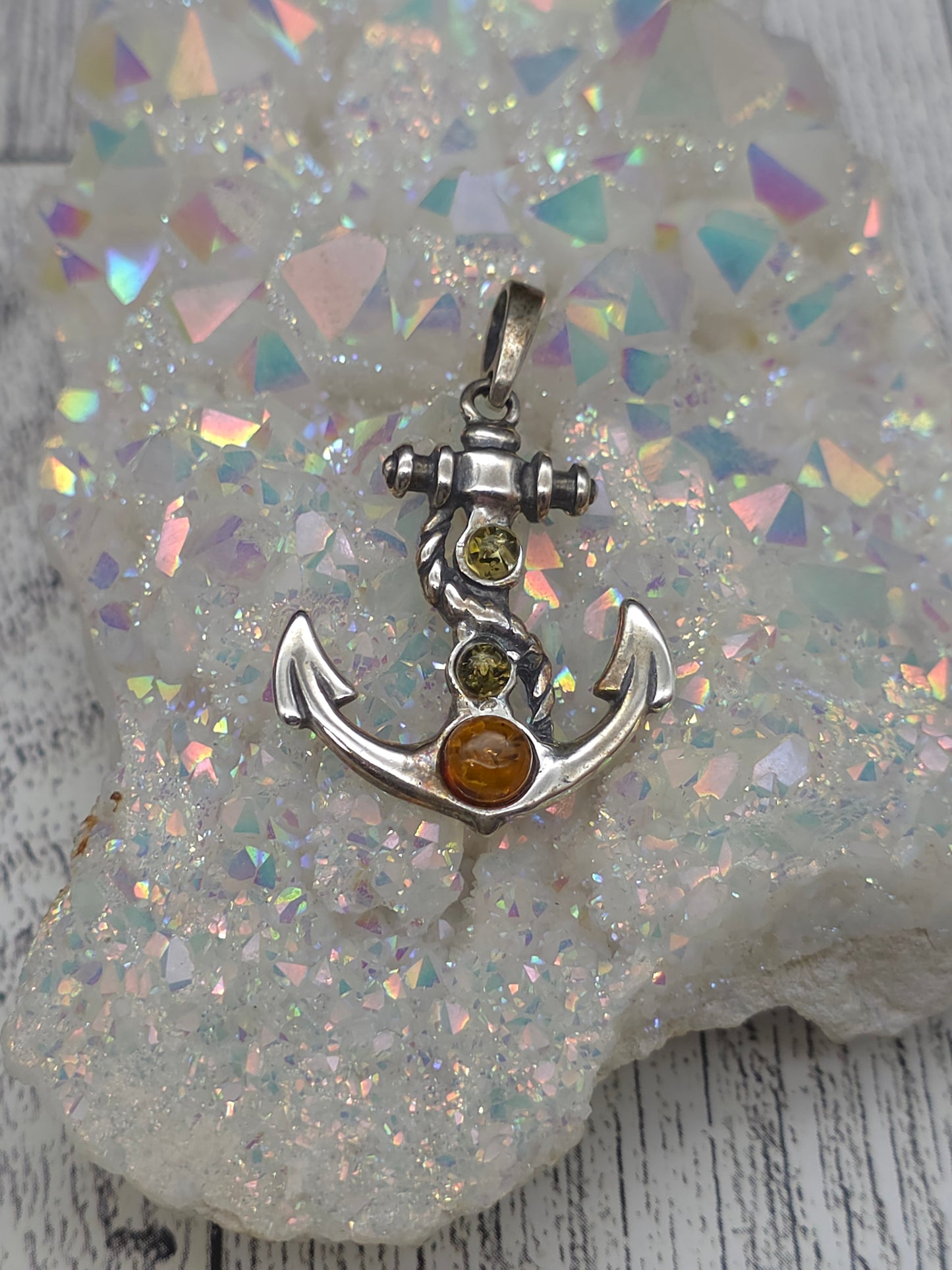 Amber Anchor Pendant