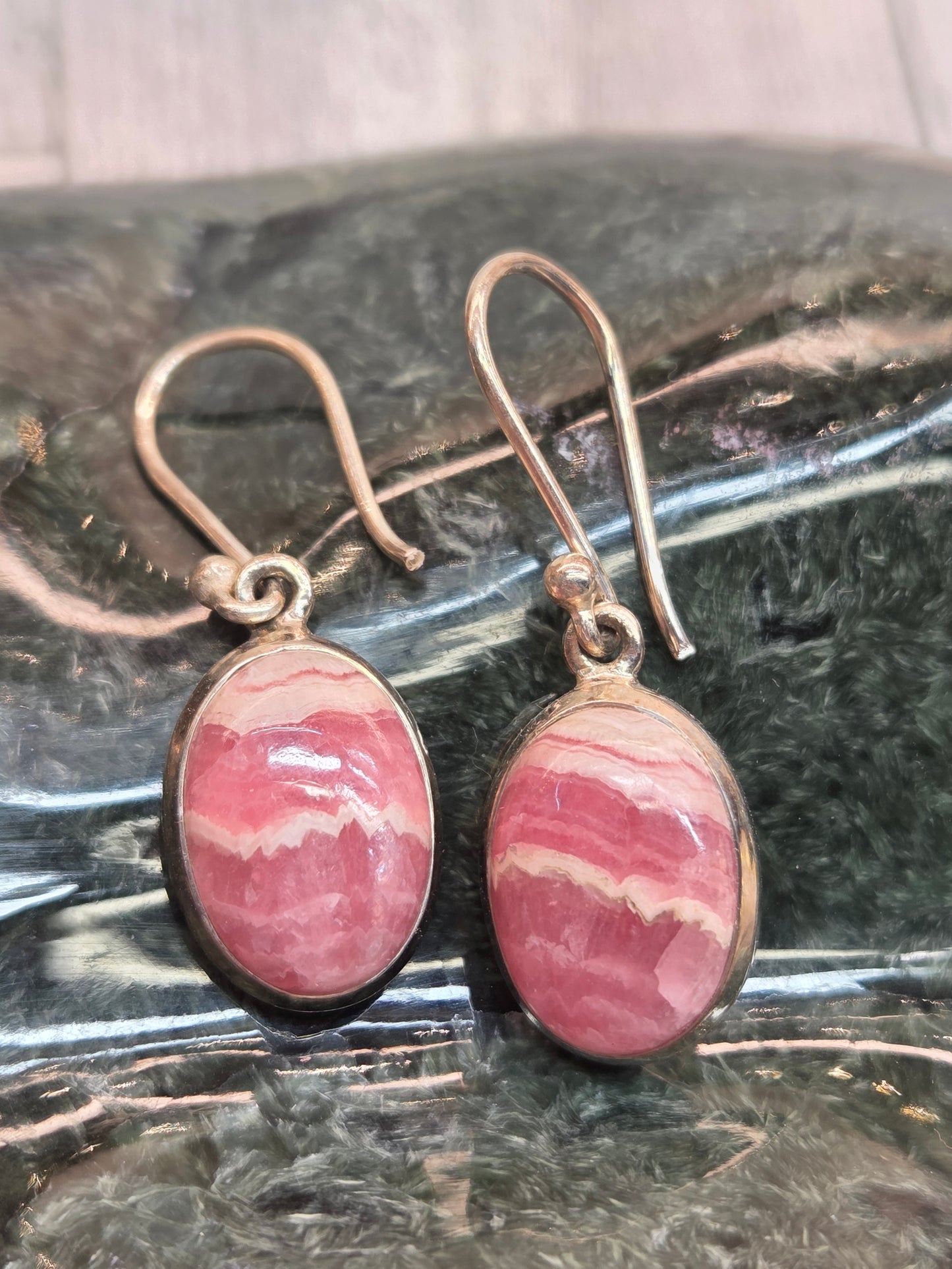Rhodochrosite Hook Earrings
