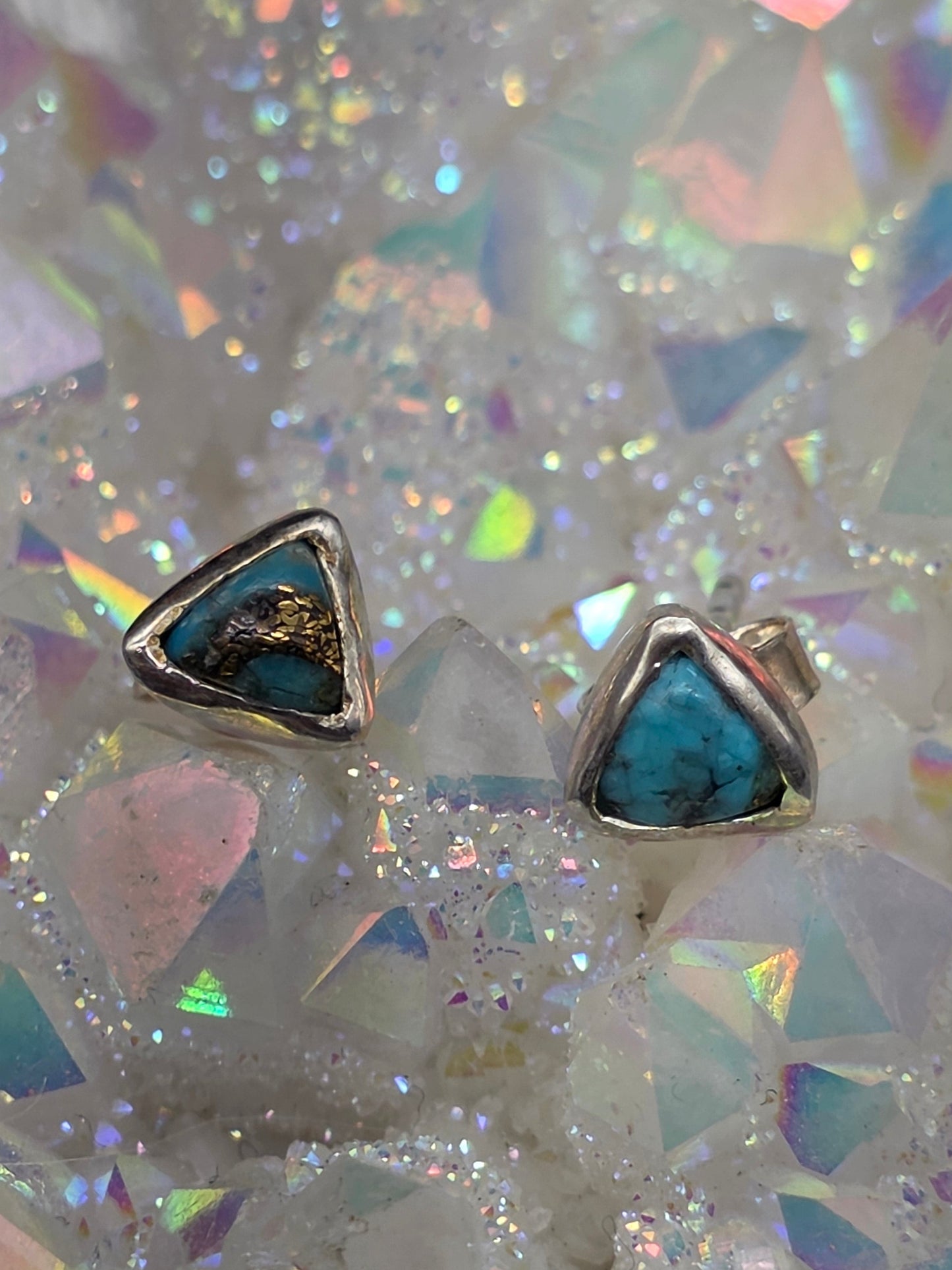 Triangle Turquoise Post Earrings