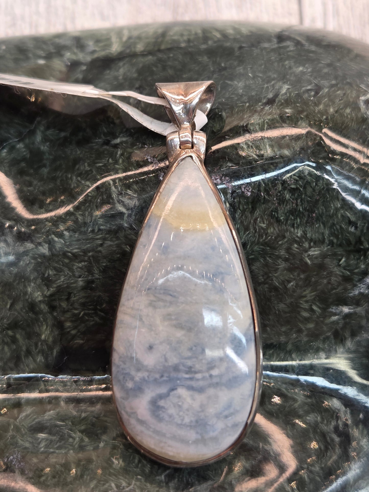 Blue Scheelite Sterling Silver Pendant