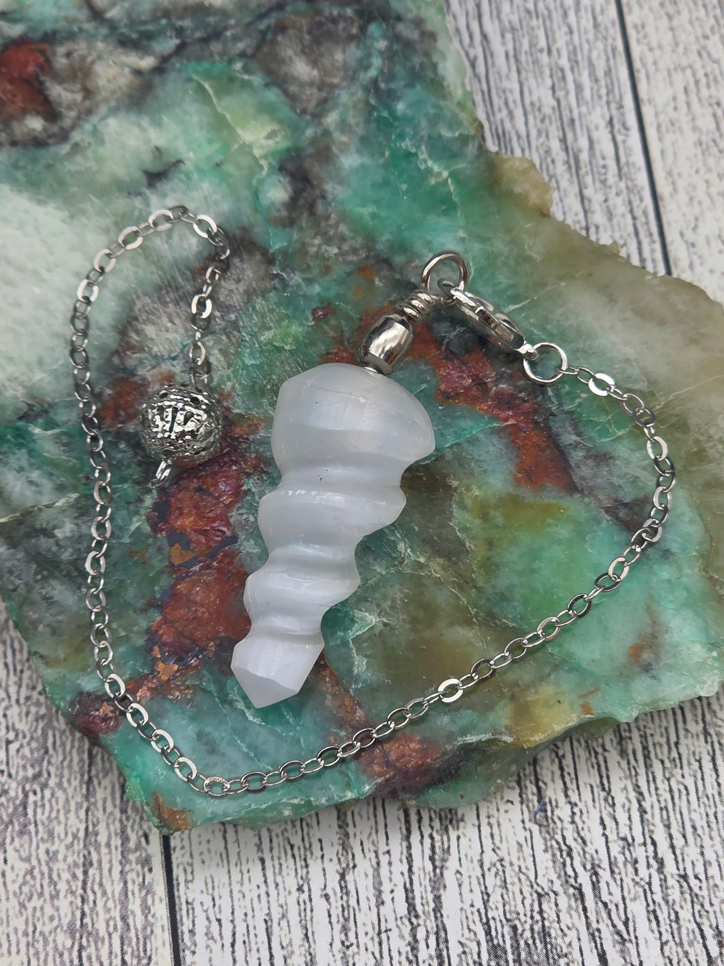 Selenite Spiral Pendulum