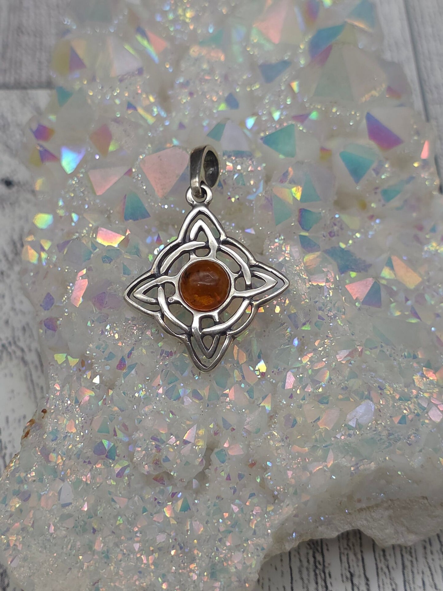 Celtic Knot Amber Pendant