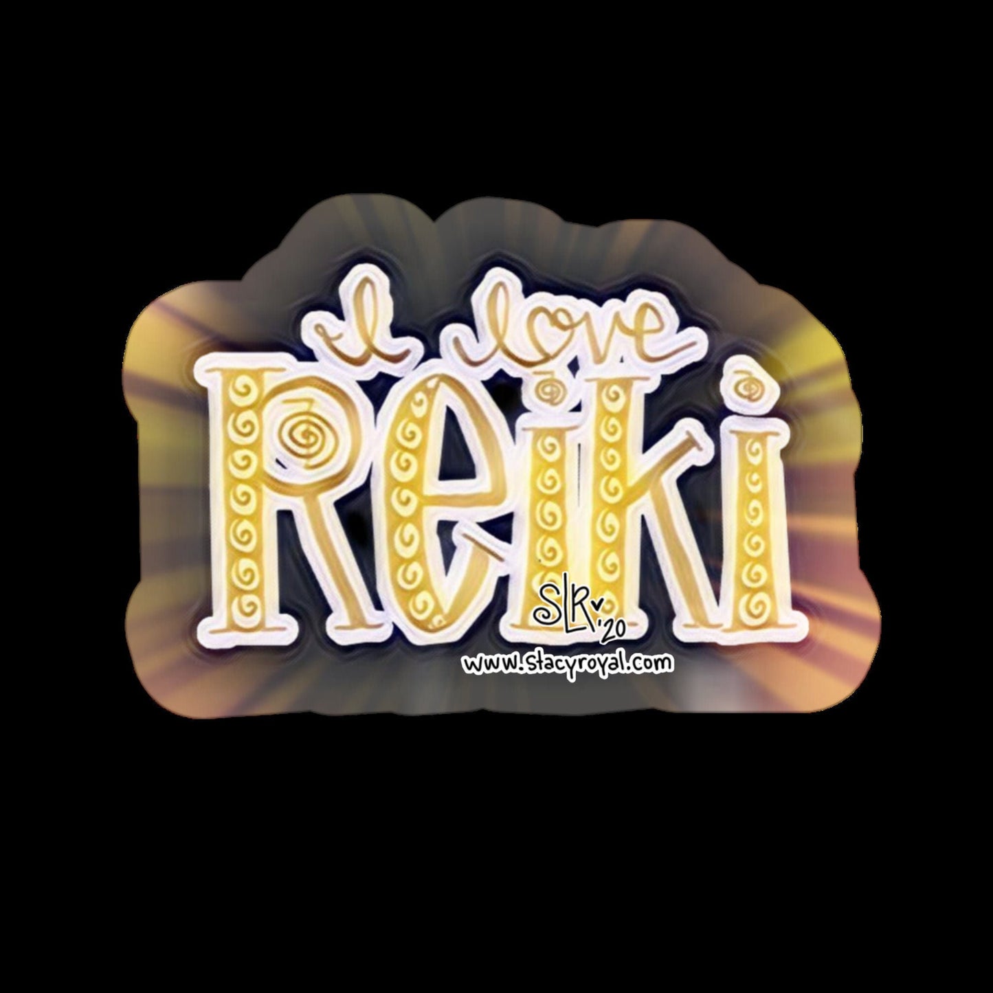 I Love Reiki Sticker Reiki Master Sunbeam Hand Drawn Reiki Art
