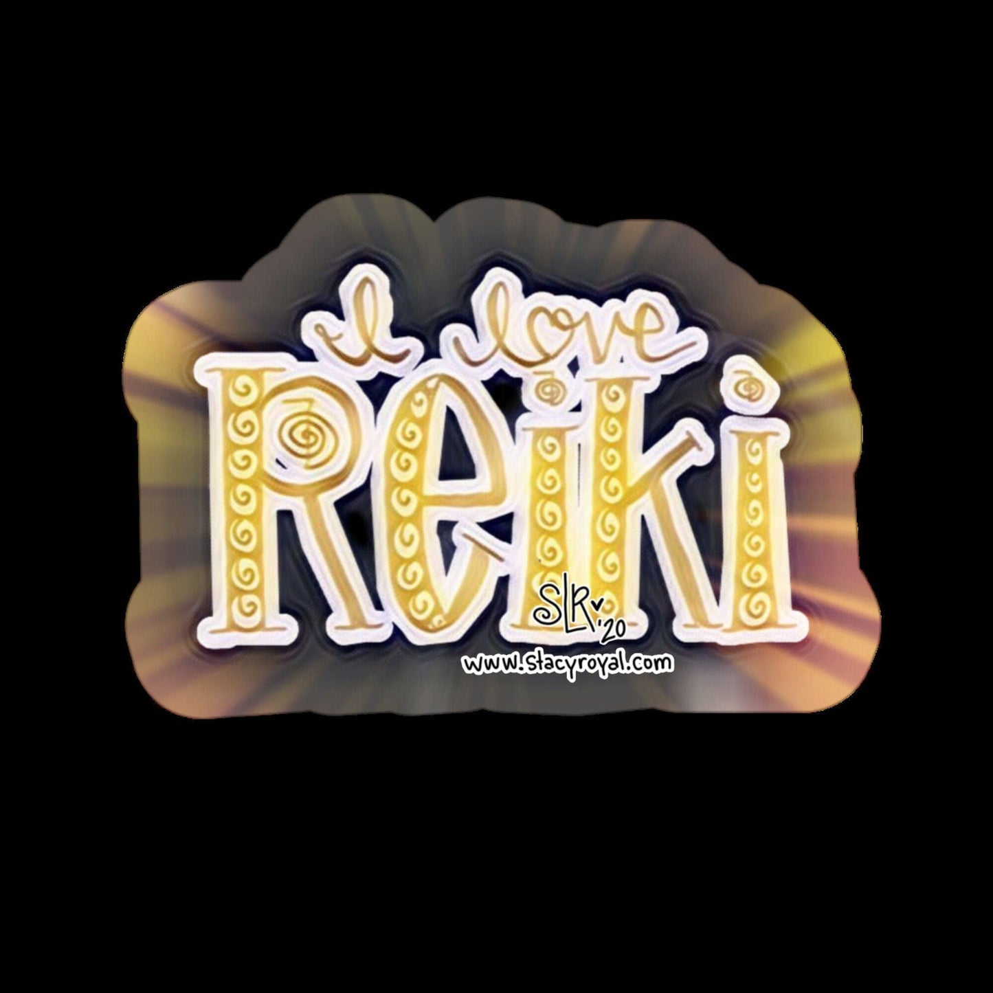 I Love Reiki Sticker Reiki Master Sunbeam Hand Drawn Reiki Art