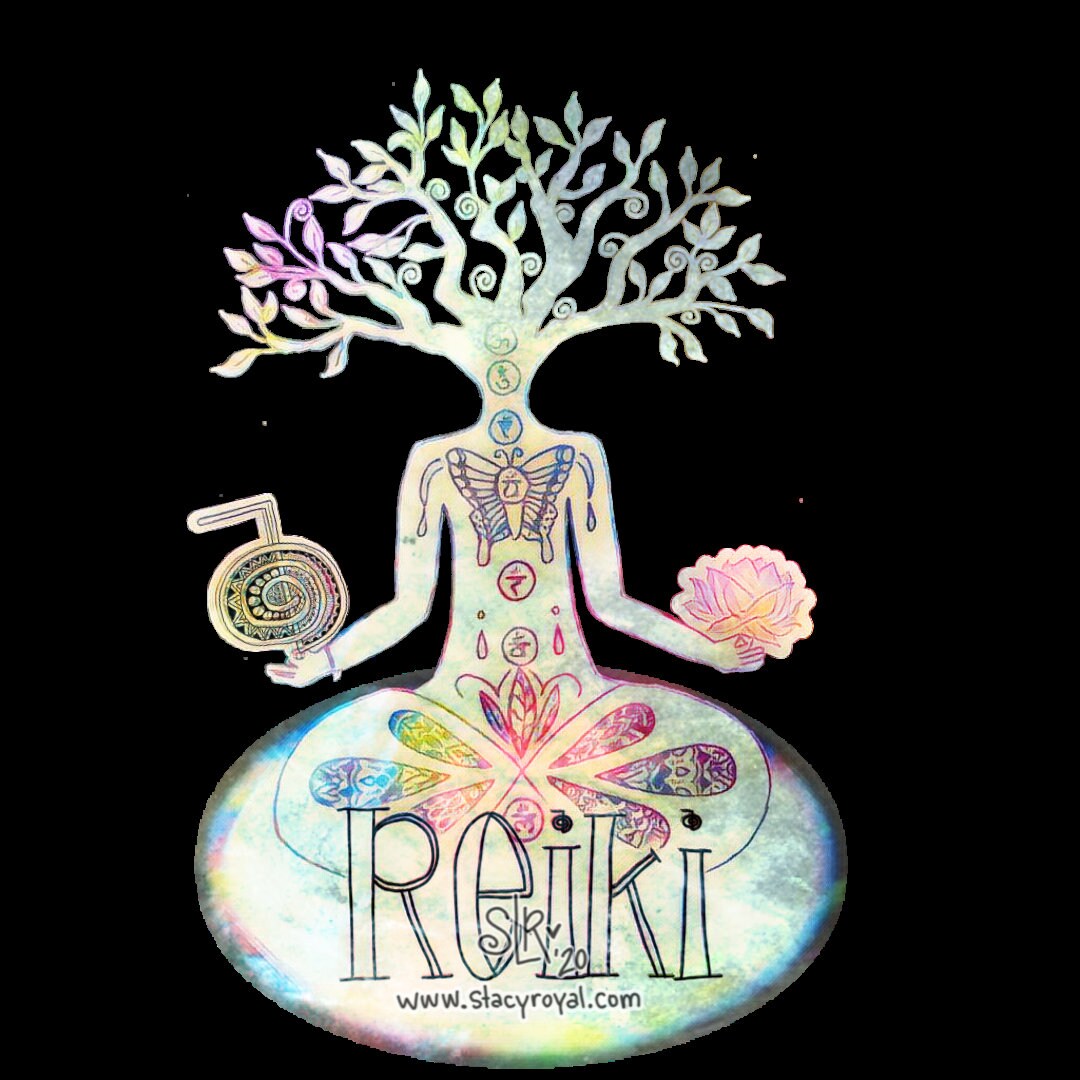 Reiki Chakra Tree Sticker Collaboration with Butterfly, Lotus, and Cho Ku Rei