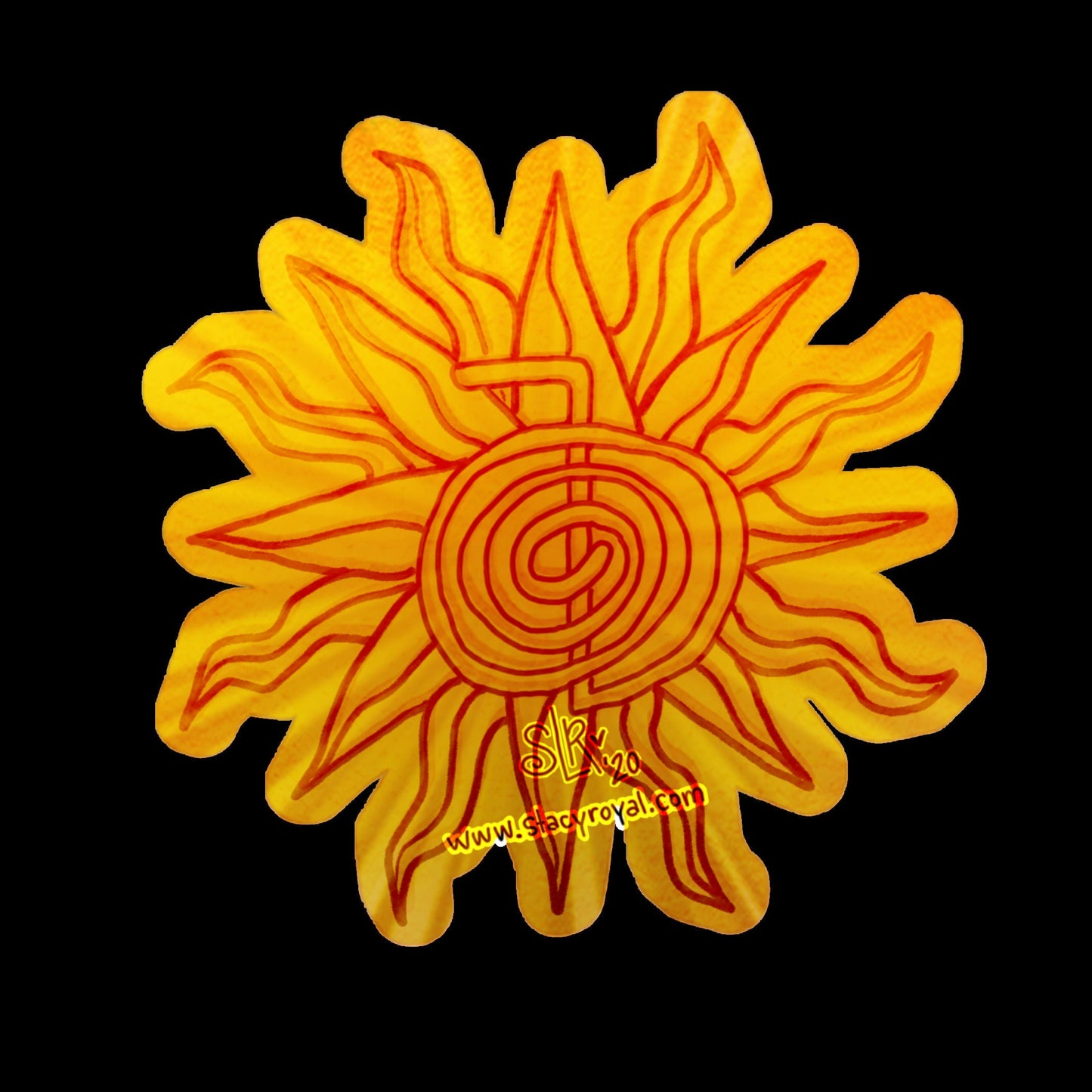 Reiki Sunshine Sticker Bright Sun with Cho Ku Rei Energy