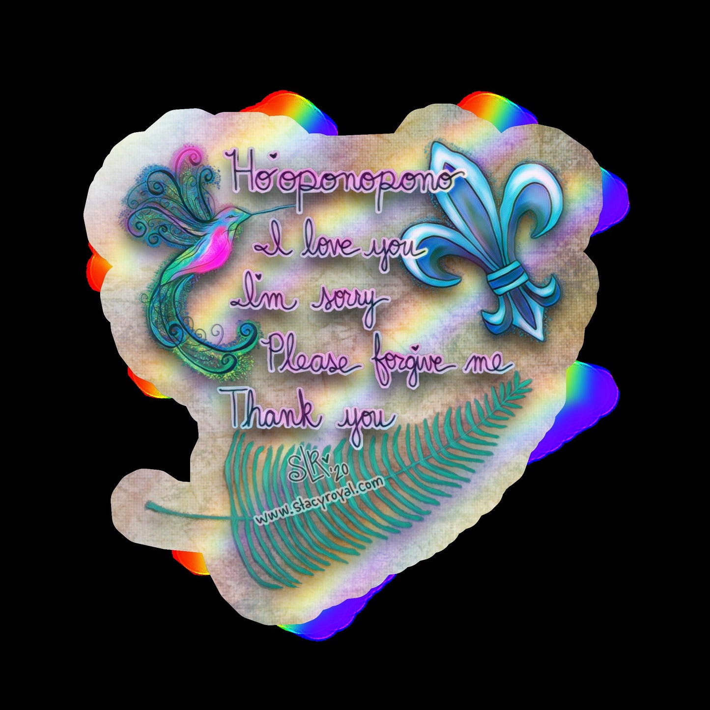 Ho'oponopono Reiki Sticker I Love You I'm Sorry Please Forgive Me