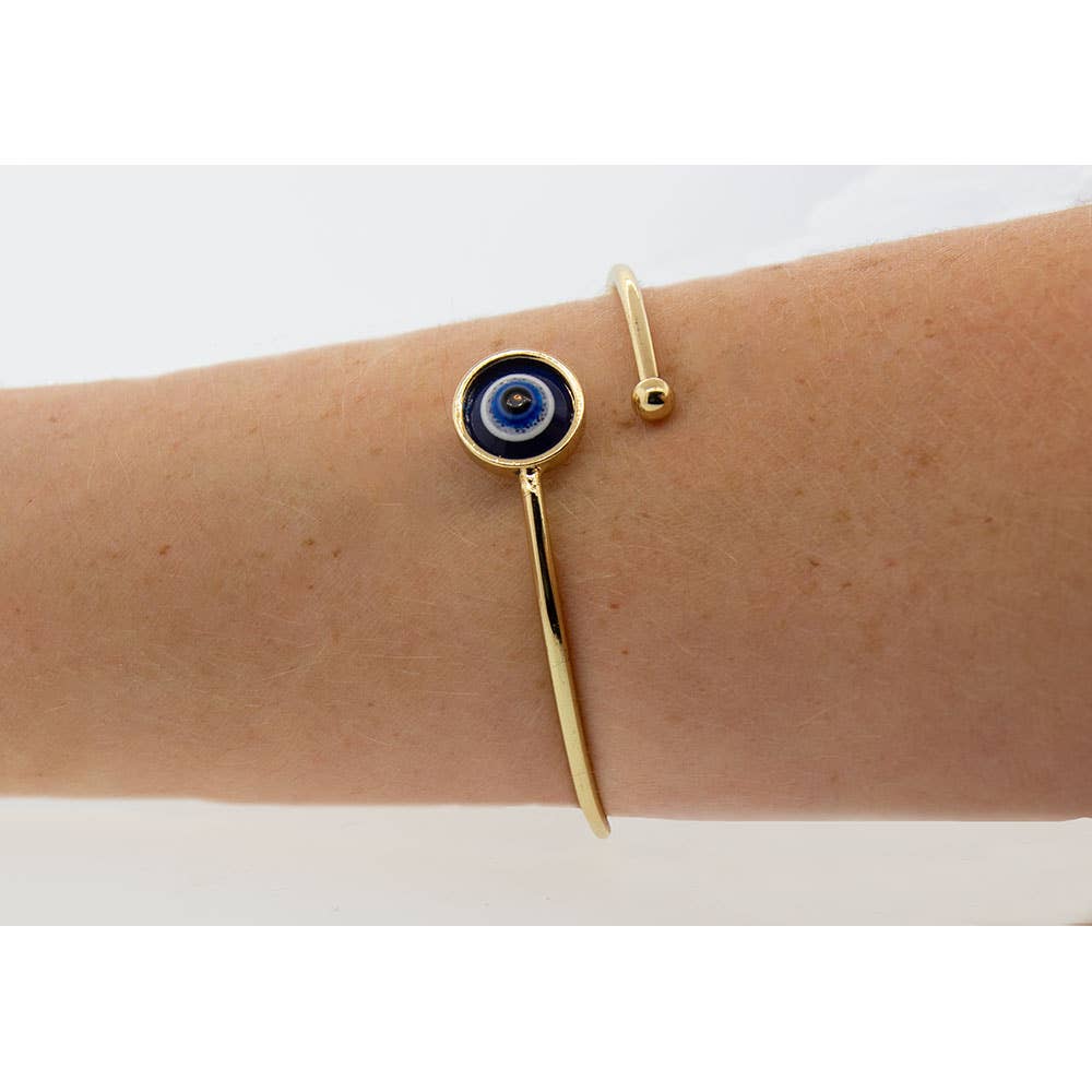 Evil Eye of Protection Stainless Steel Cuff - alternate view