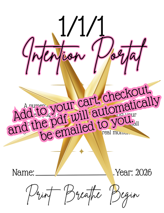 1/1/1 Intention Portal Guidebook For Manifestation + Bonus Affirmation Cards