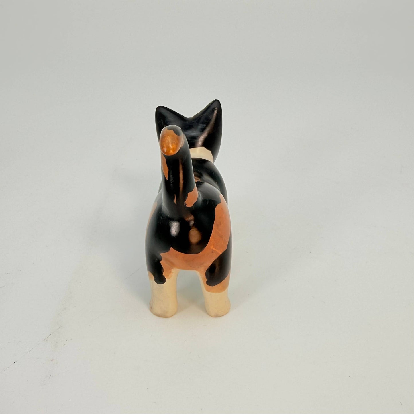 Soapstone Calico Cat Carving