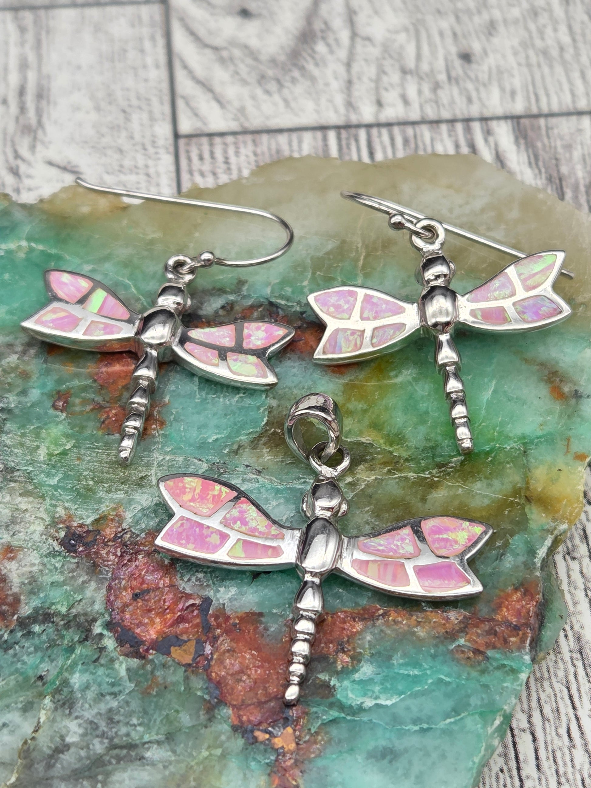Sterling Silver and Opal Dragonfly Set - Image 3