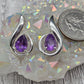 Sterling Silver Amethyst Post Earrings - Image 3