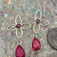 Flower and Gemstone Sterling Silver Earrings - Image 3