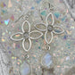 Flower and Gemstone Sterling Silver Earrings