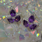 Elegant three stone stirling studs 