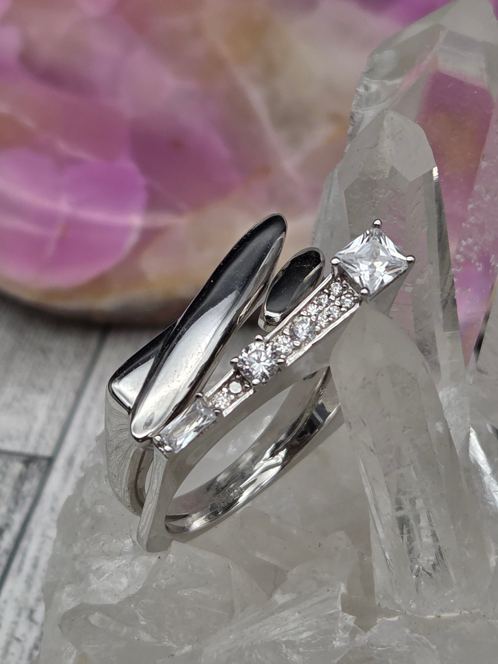 Cubic Zirconium and Sterling Silver Ring