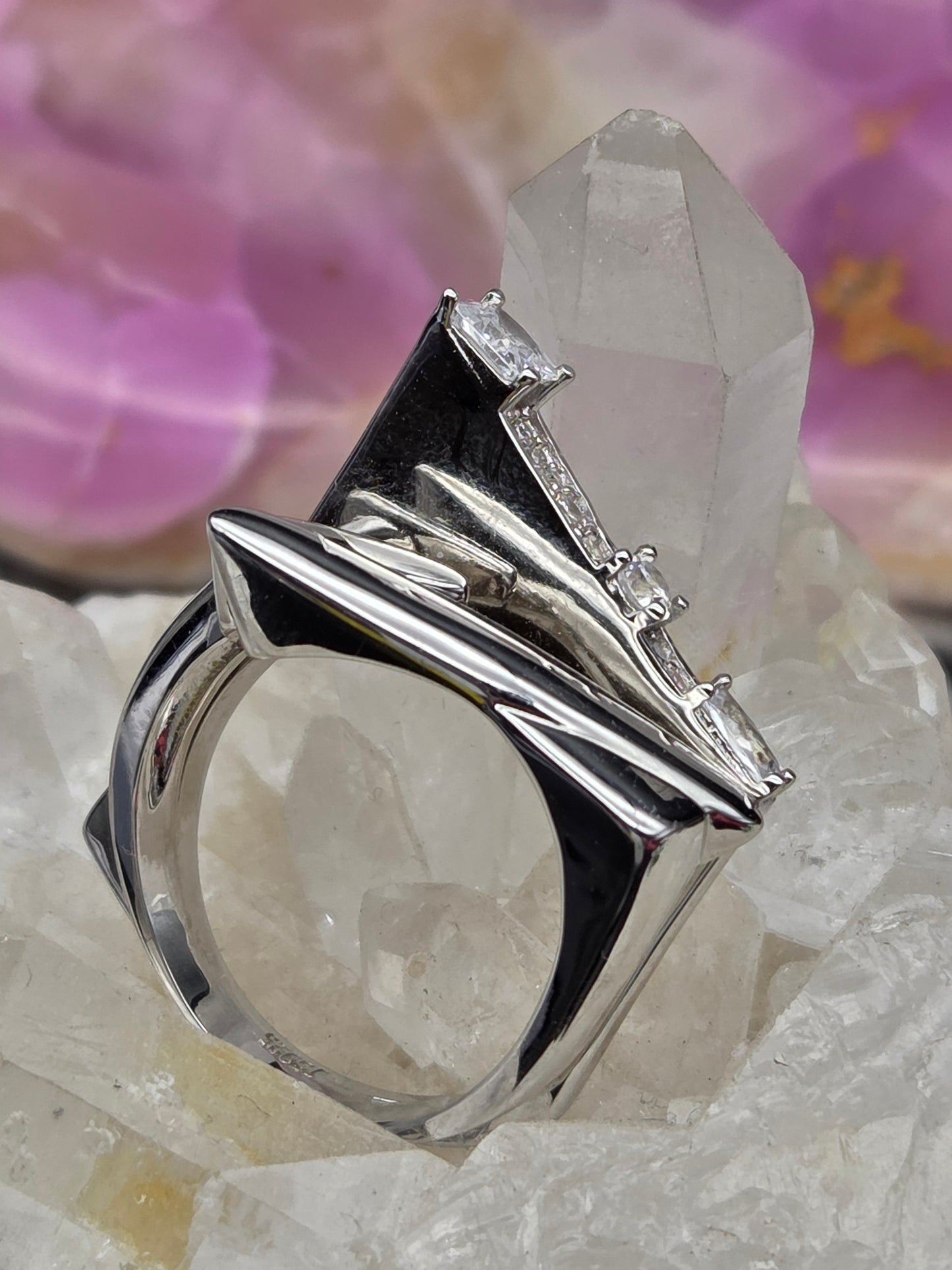 Cubic Zirconium and Sterling Silver Ring - Image 2