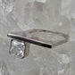 Modern Solitaire Silver Ring