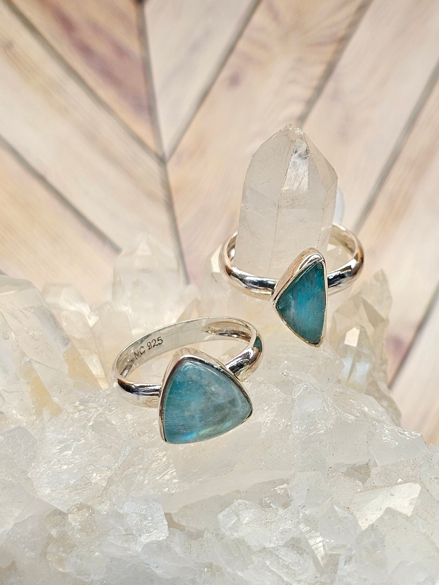 Green Moonstone Rings - Connect with the moon in a beautiful way.