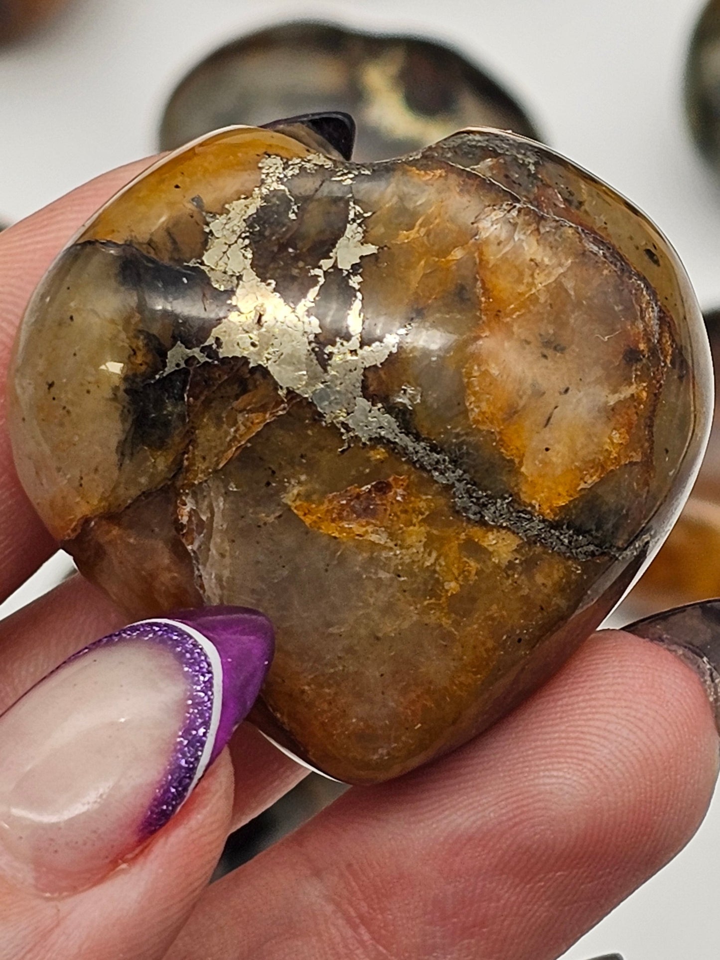 Golden Healer Quartz And Pyrite Hearts