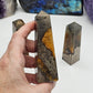 Golden Healer Quartz And Pyrite Towers - alternate view