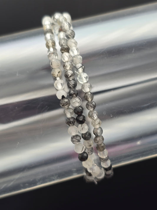 Tourmalinated Quartz Triple Wrap Bracelet