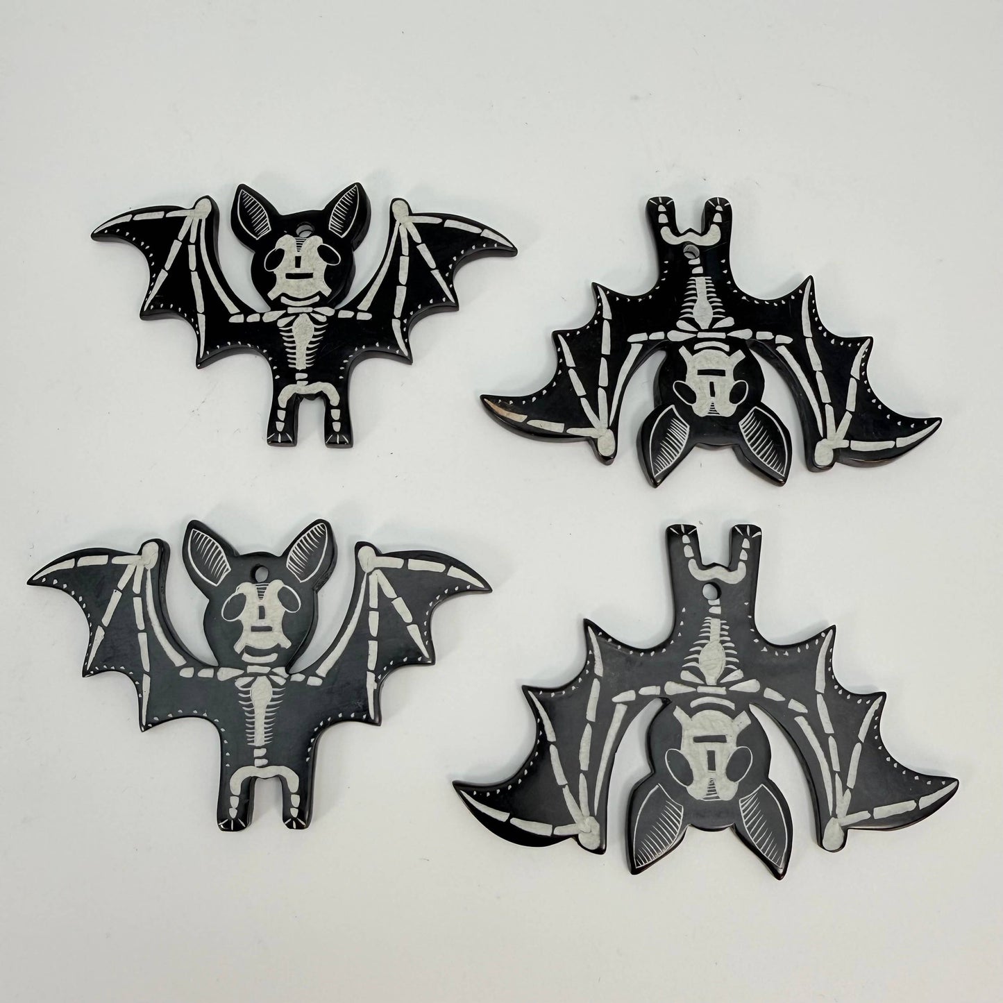 Soapstone Skeleton Bat Magnet