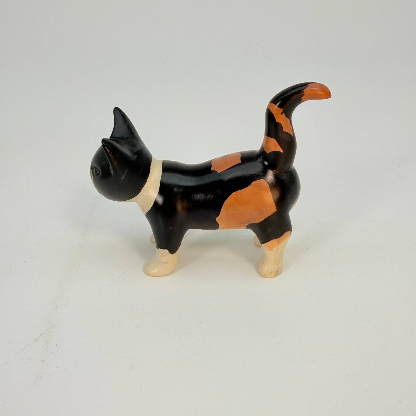 Soapstone Calico Cat Carving