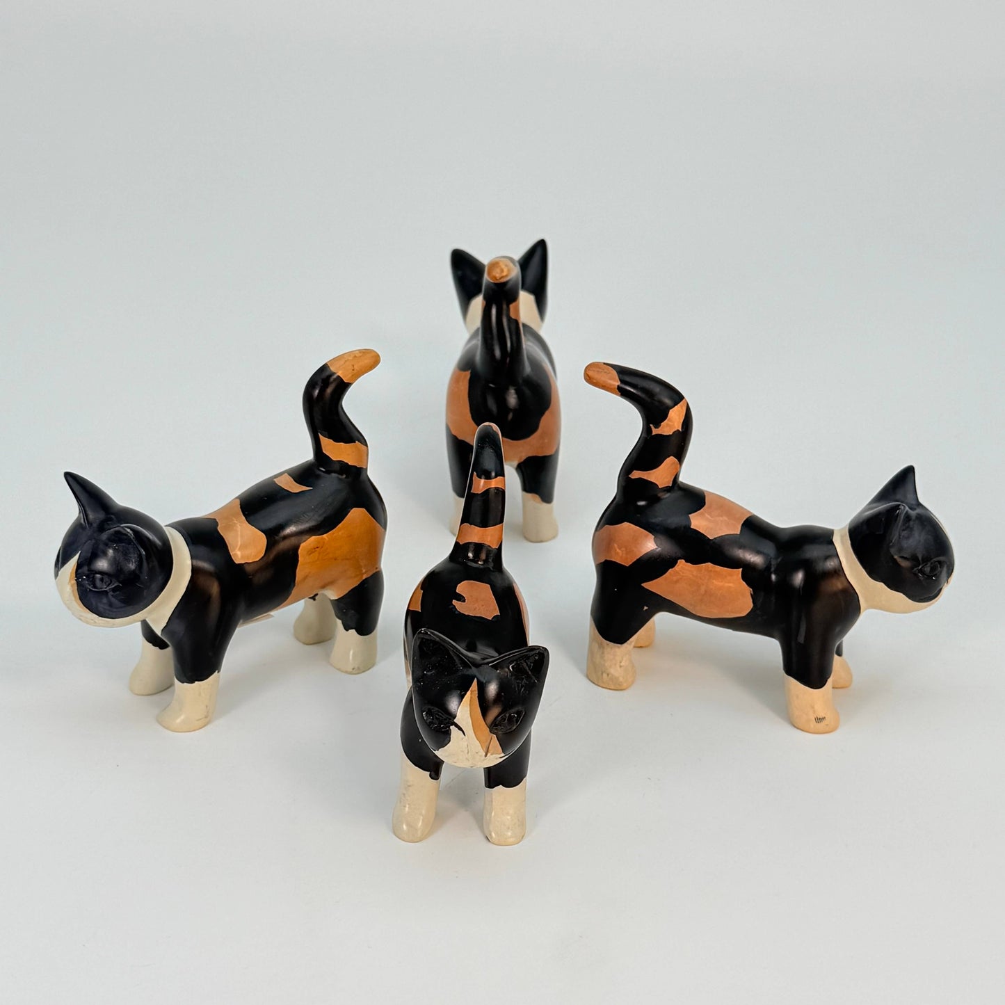 Soapstone Calico Cat Carving