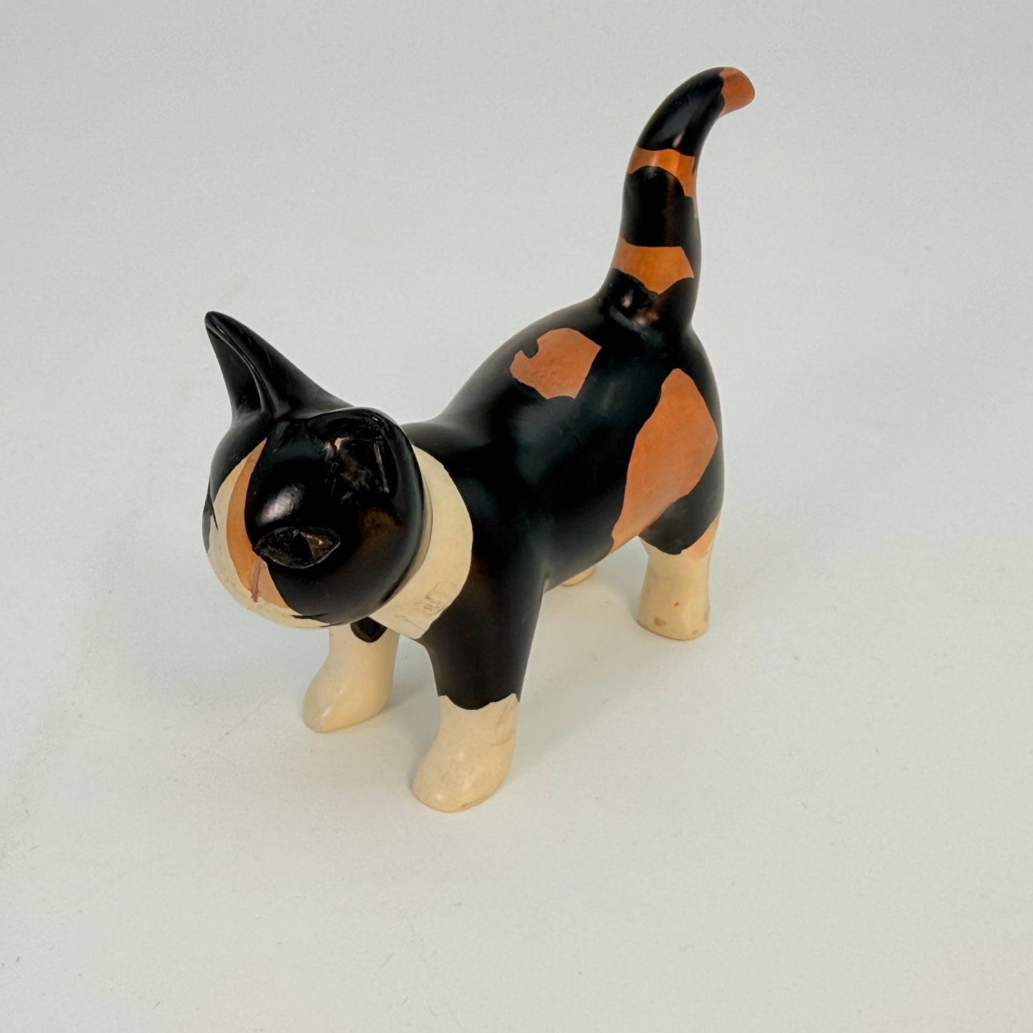 Soapstone Calico Cat Carving