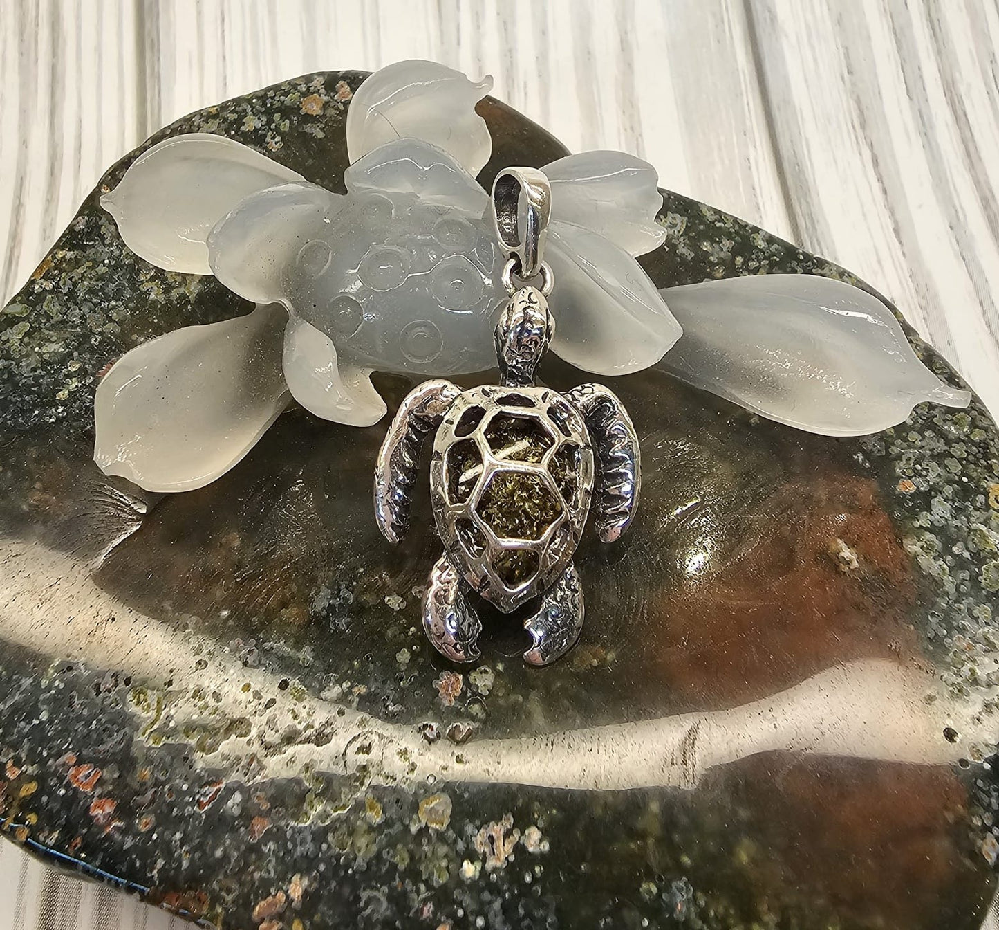 Amber Turtle Pendant